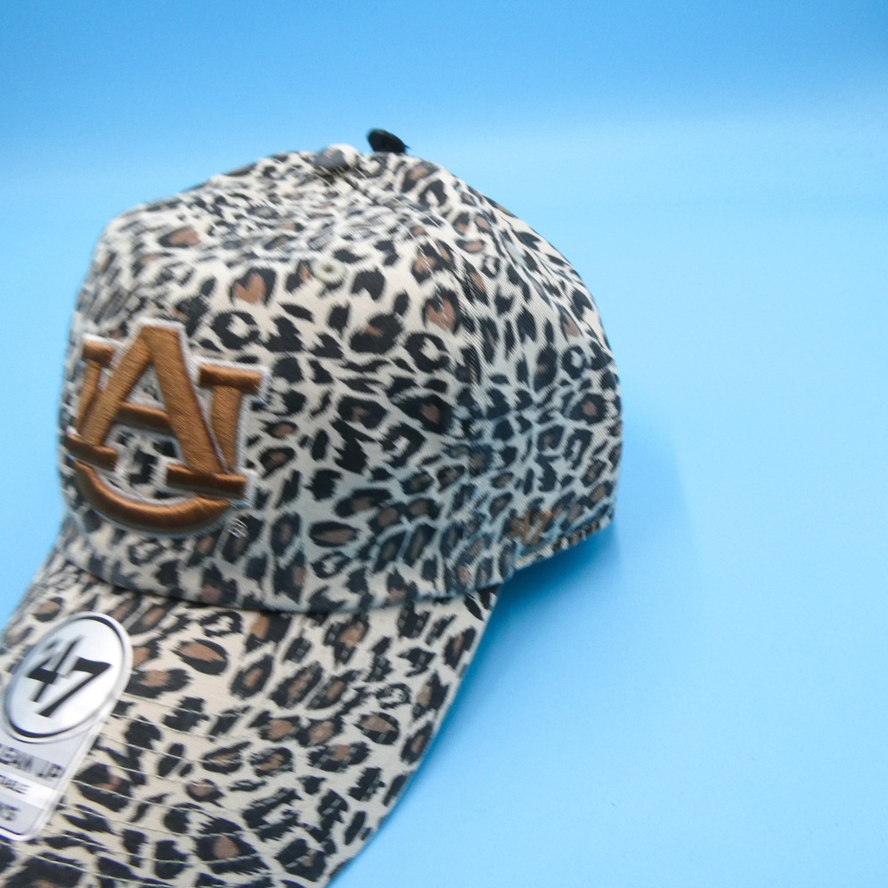 '47 Hat Womens Adjustable Clean Up Auburn Tigers Leopard Print Tan Cotton Cap - Picture 3 of 8